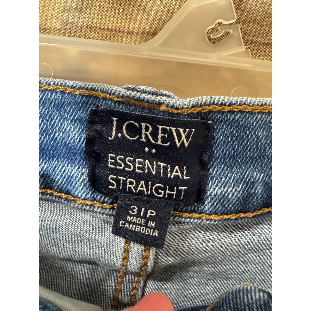 J.Crew Jeans Essential Straight Leg size 31 Petite Short Raw Frayed Hem‎ Crop - Picture 5 of 10